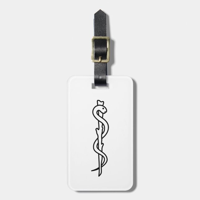 Rod von Asclepius [medizinisches Symbol] Gepäckanhänger (Vorderseite vertikal)