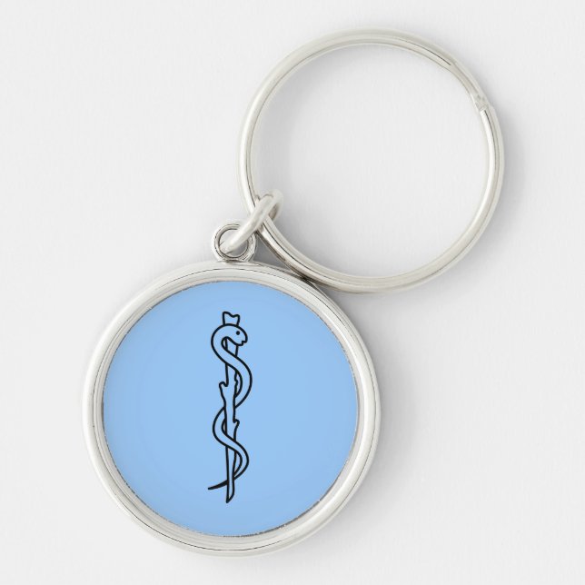 Rod von Asclepius [medizinisches Symbol] Schlüsselanhänger (Vorne)