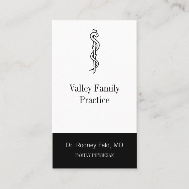 Rod von Asclepius [medizinisches Symbol] Visitenkarte (Vorderseite)