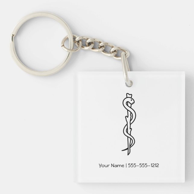 Rod von Asclepius Schlüsselanhänger (Vorderseite)