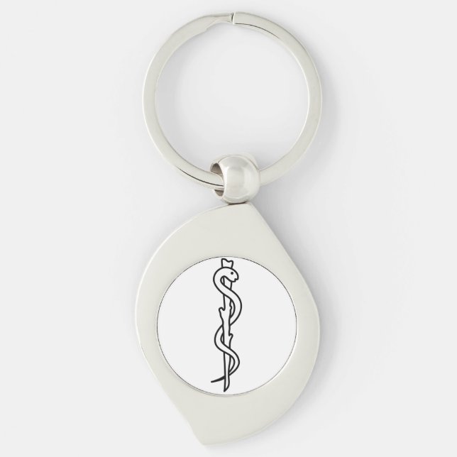 Rod von Asclepius Schlüsselanhänger (Vorderseite)