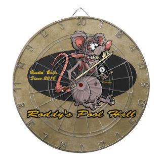 Roddy Ratten-Cartoon-Ratten-Fink-Billard-Pool Hall Dartscheibe