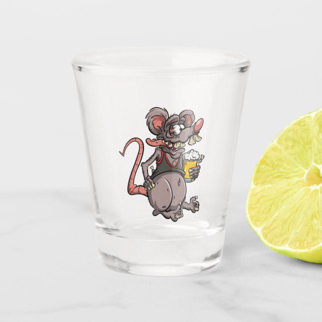 Roddy Ratten-Fink-Art-Bier-Liebhaber-Gebräu Schnapsglas (Vorderseite)