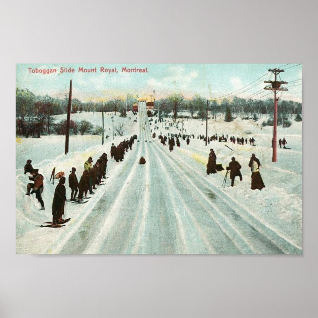 Rodelbahn, Montreal Vintag Poster (Vorne)