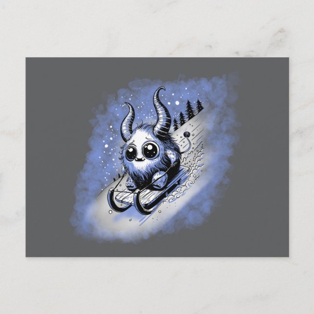 Rodelmonster Postkarte (Vorderseite)