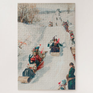 "Rodeln", Chromolithographie, Louis Prang & Co.