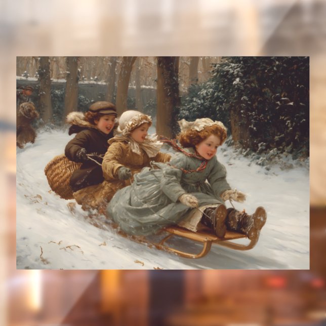 Rodeln Fensteraufkleber (Blatt 2)