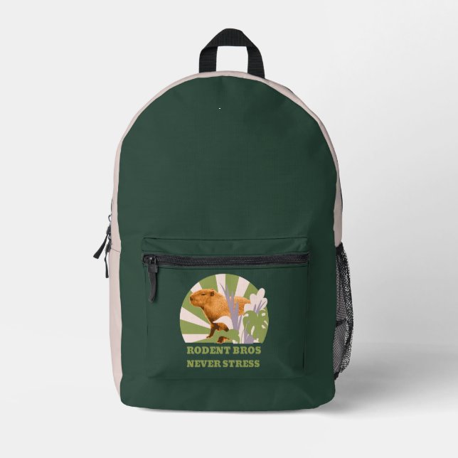 Rodent Bros Stress Capybara Bedruckter Rucksack (Vorderseite)