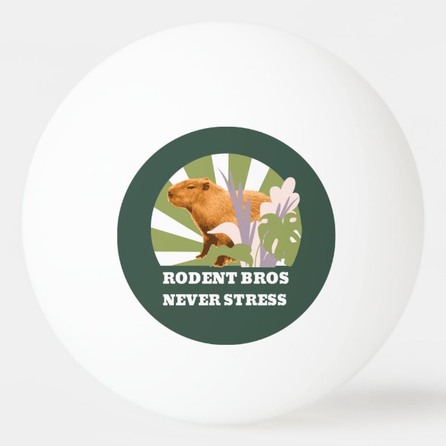 Rodent Bros Stress Capybara Tischtennisball (Vorderseite)