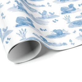 Rodent Toile Wrapping Paper (Slate Blue)  Geschenkpapier
