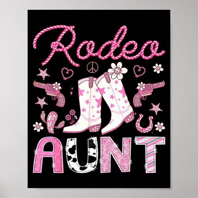 Rodeo Aunt Nk Cowgirl Western Coquette Birthday Gi Poster (Vorne)