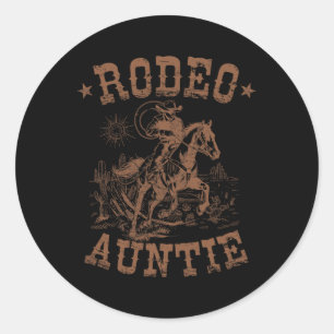 Rodeo Auntie Western Cowboy Family Matching Mutter Runder Aufkleber