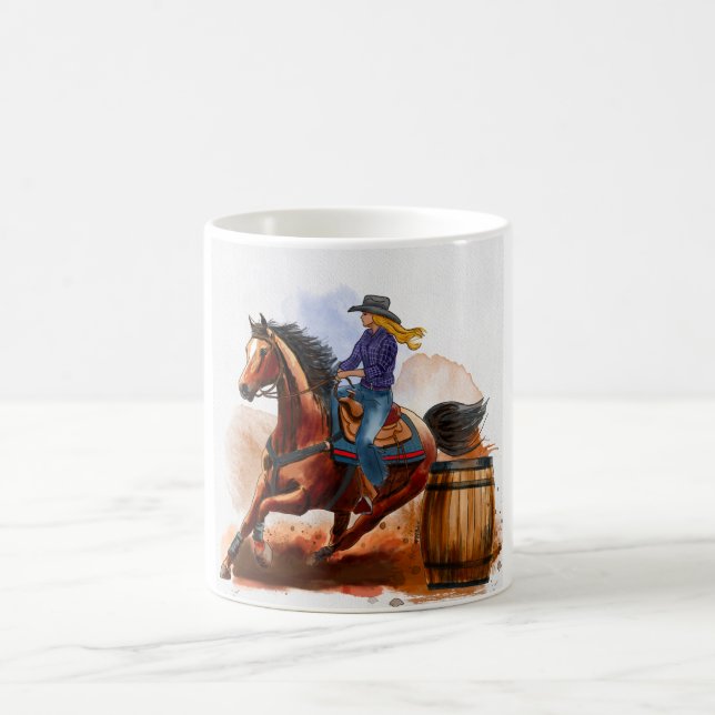 Rodeo Barrel Racing Kaffeetasse (Mittel)
