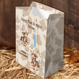 Rodeo Beige Cowboy Horse Western Name 1b Geburtsta Mittlere Geschenktüte