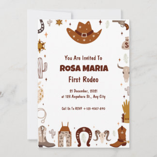 Rodeo Birthday Einladung