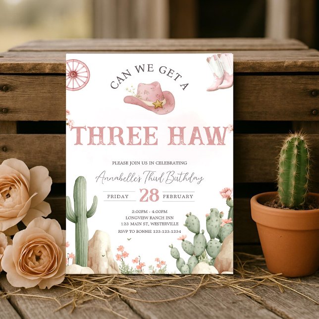 Rodeo Birthday Invitation Three, Third Birthday  Einladung (Von Creator hochgeladen)