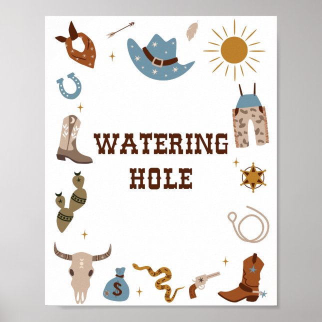 Rodeo Birthday Watering Hole - Schild (Vorne)