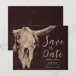 Rodeo Brauner Stierschädel Budget Save The Date