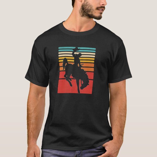Rodeo Bucking Bronco Pferd Retro Style Pullover  (Vorderseite)