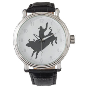 Rodeo Bull Ride Silhouette Armbanduhr