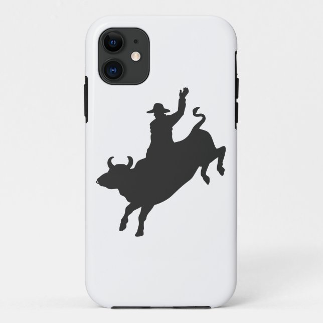 Rodeo Bull Ride Silhouette Case-Mate iPhone Hülle (Rückseite)