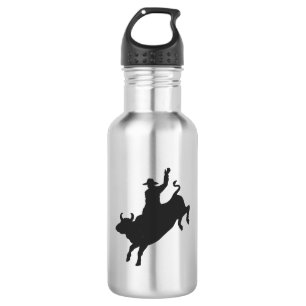 Rodeo Bull Ride Silhouette Edelstahlflasche