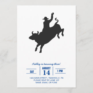 Rodeo Bull Ride Silhouette Einladung
