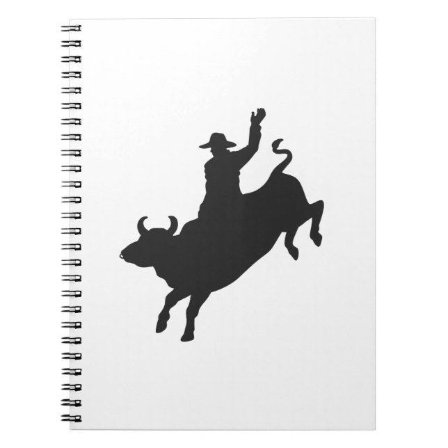 Rodeo Bull Ride Silhouette Notizblock (Vorderseite)
