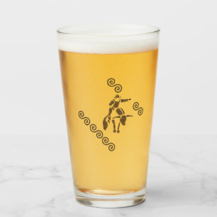 Rodeo Bull Rider auf einem Langhorn Glas