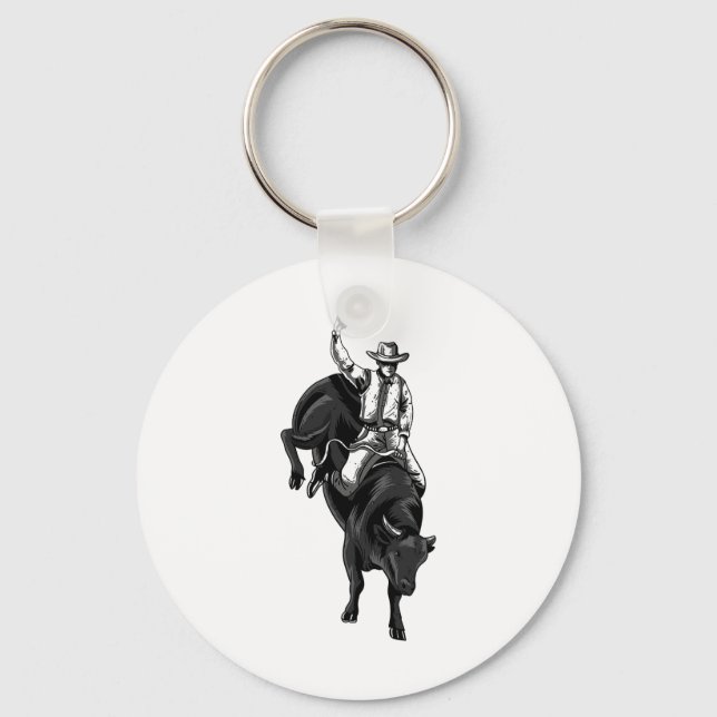 Rodeo Bull Rider für Cowboys - Reiten Hors Schlüsselanhänger (Vorderseite)