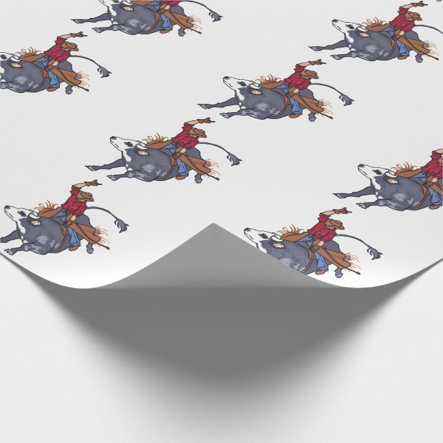 Rodeo Bull Rider Geschenkpapier (Ecke)