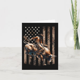 Rodeo Bull Rider Patriotic Cowboy Usa Flaggenwüste Karte