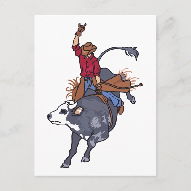 Rodeo Bull Rider Postkarte (Vorderseite)