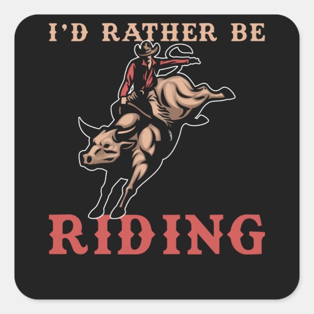 Rodeo Bull Riding Quadratischer Aufkleber (Vorderseite)