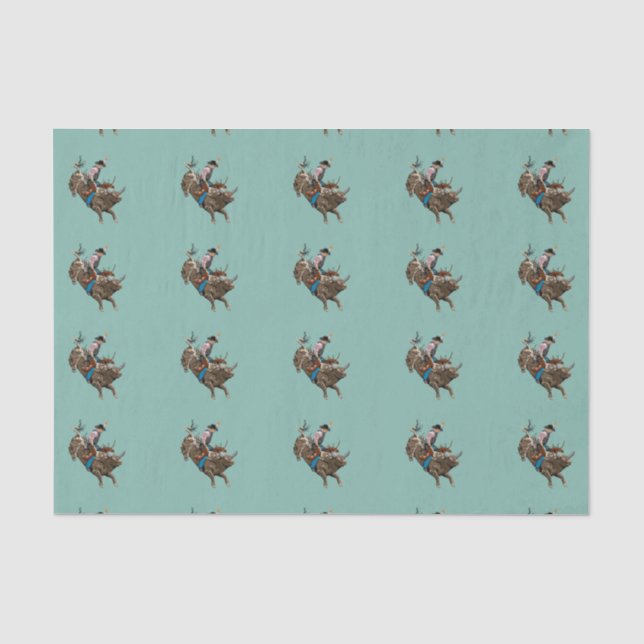 Rodeo Bulle reiten Cowboy Seidenpapier (Vorderseite)