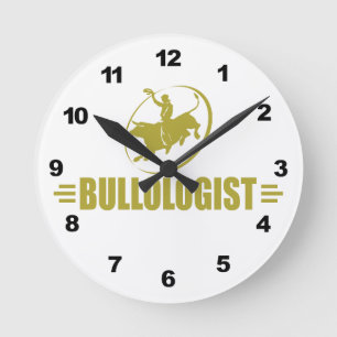 Rodeo-Bullfahrer Runde Wanduhr