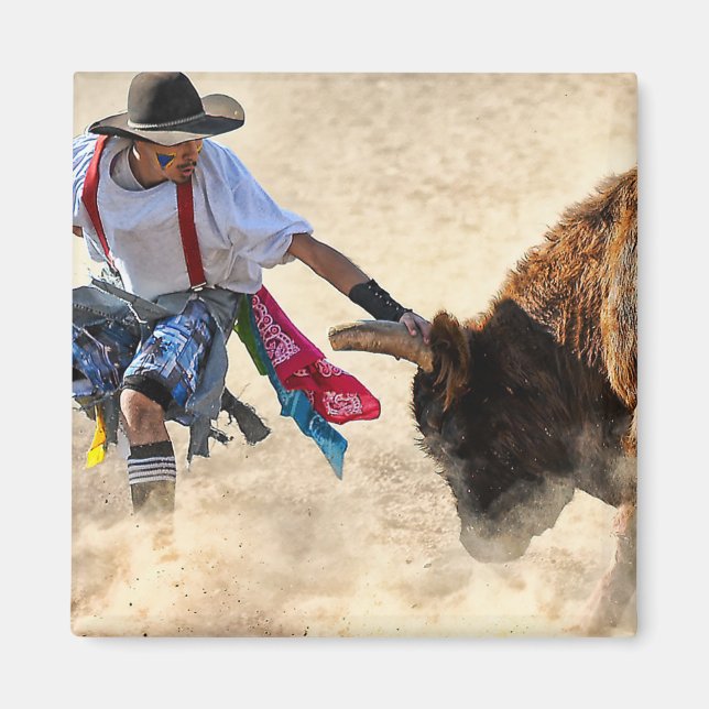 Rodeo Bullfighter Magnet (Vorne)