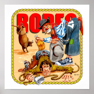 Rodeo Clown Print Poster