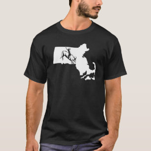 Rodeo Cow Rider Bull Riding Cowboy Karte Massachus T-Shirt
