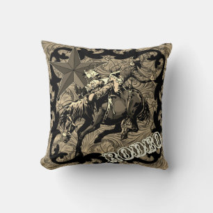 Rodeo Cowboy Bareback Bronc Rider Throw Kissen