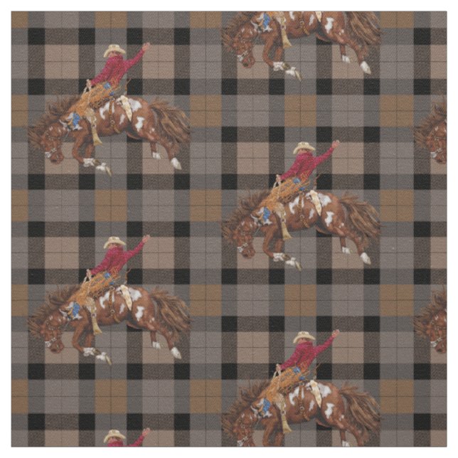 Rodeo Cowboy-Bronco Busting-Western Stoff (Muster)