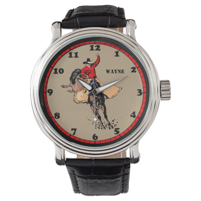 Rodeo Cowboy Bull Rider Custom eWatch Armbanduhr (Vorderseite)
