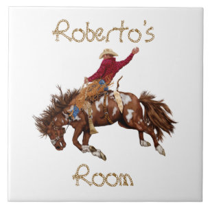 Rodeo-Cowboy-Kinderzimmer  Fliese