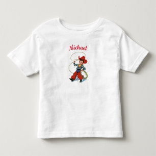 Rodeo Cowboy mit Lasso-Seil personalisierter Name Kleinkind T-shirt