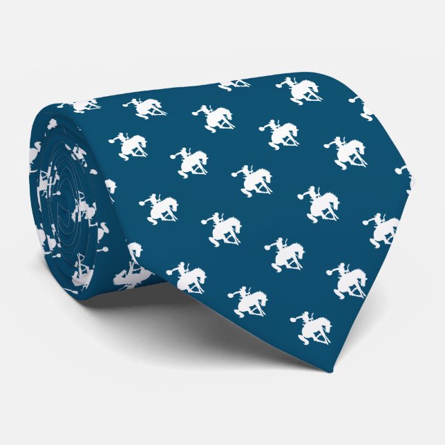 Rodeo Cowboy Pattern | Ocean Blue Krawatte (Gerollt)