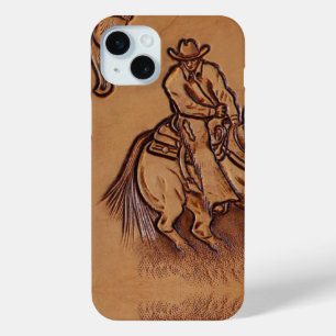 Rodeo-Cowboy Pferderuecken des Westerns lederner title_seo2