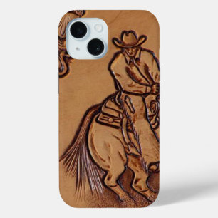 Rodeo-Cowboy Pferderuecken des Westerns lederner title_seo2