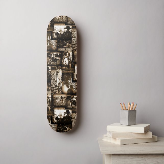 Rodeo Cowboy Rustic Country Western Skateboard (Wandkunst)