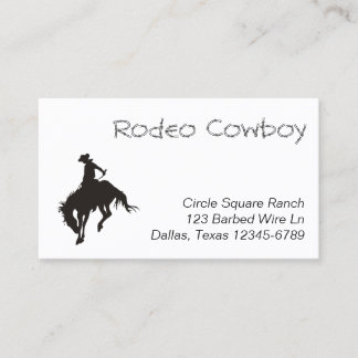 Rodeo Cowboy Silhouette Visitenkarte