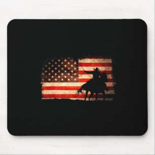 Rodeo-Cowboy Western Country Pferd USA-Flagge 4. Mousepad